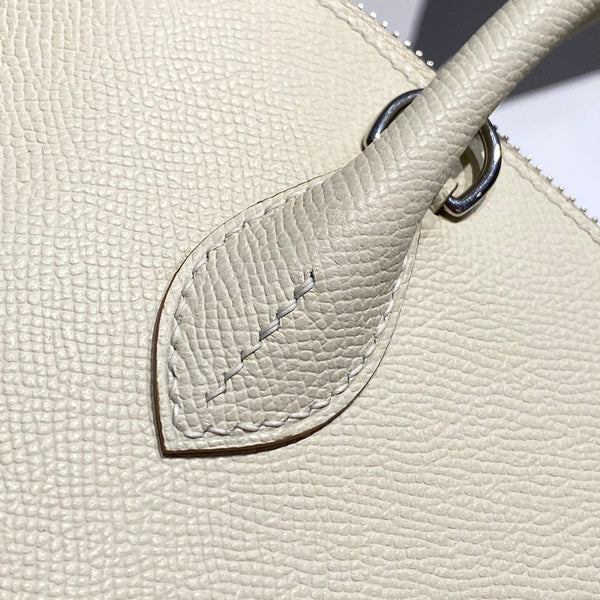 HM Bolide 25 Pelle Epsom bianca Hardware argento 237413