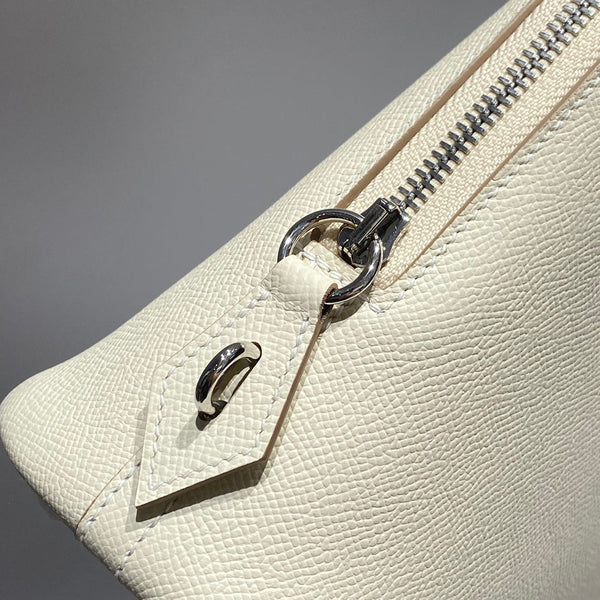 HM Bolide 25 Pelle Epsom bianca Hardware argento 237413