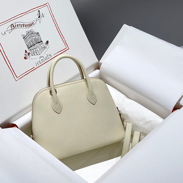 HM Bolide 25 Pelle Epsom bianca Hardware argento 237413