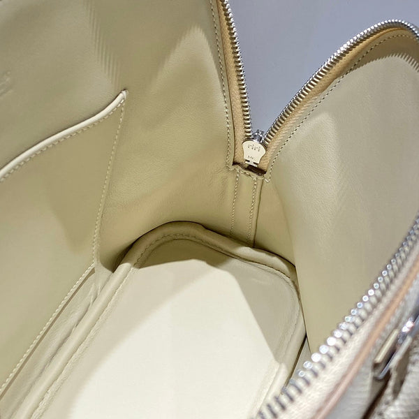 HM Bolide 25 Pelle Epsom bianca Hardware argento 237413