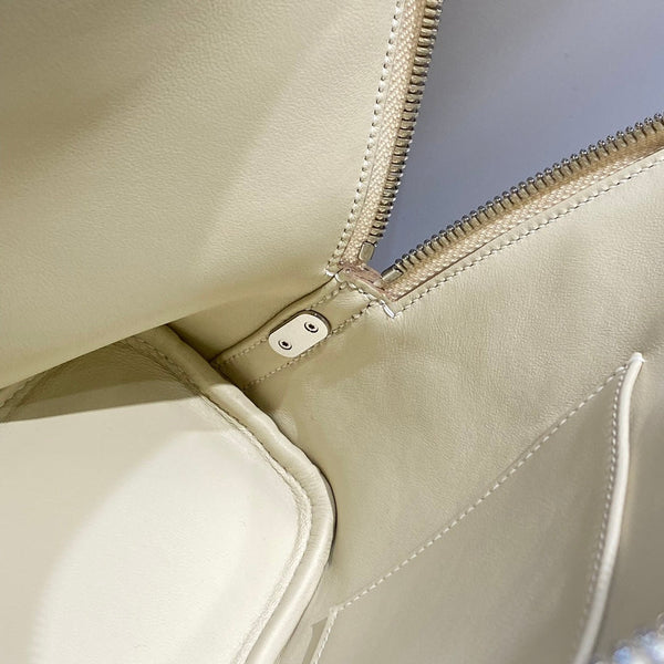 HM Bolide 25 Pelle Epsom bianca Hardware argento 237413