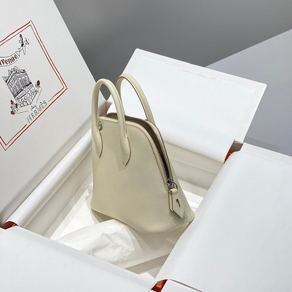 HM Bolide 25 Pelle Epsom bianca Hardware argento 237413