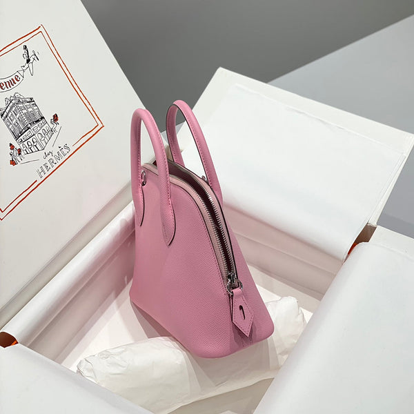 HM Bolide 25 Baby Pink Epsom Leather Silver Hardware 237423