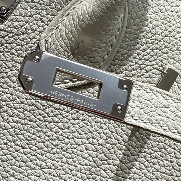HM BIRKIN 25CM WHITE TOGO LEATHER SILVER HARDWARE 237490