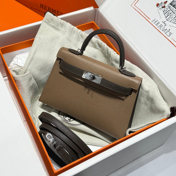 HM Mini Kelly 19 Seppia Epsom 243145