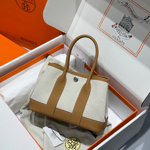 Borsa HM Neo Garden 23 in tela cammello e pelle di vitello Negonda 243331