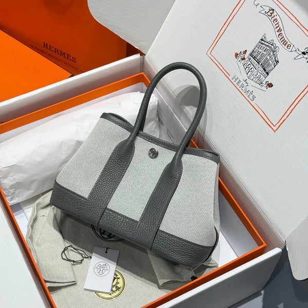Borsa HM Neo Garden 23 in tela grigia e pelle di vitello Negonda 243337