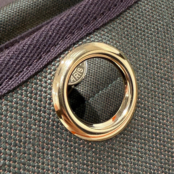 HM Mini Herbag Gold Buckle 20 Army Green Canvas and Hunter Cowhide 243360