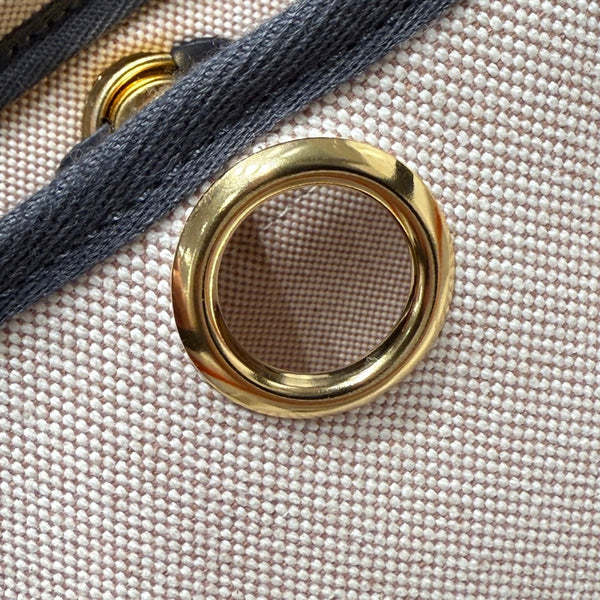 HM Mini Herbag Gold Buckle 20 Cream Canvas and Hunter Cowhide 243275