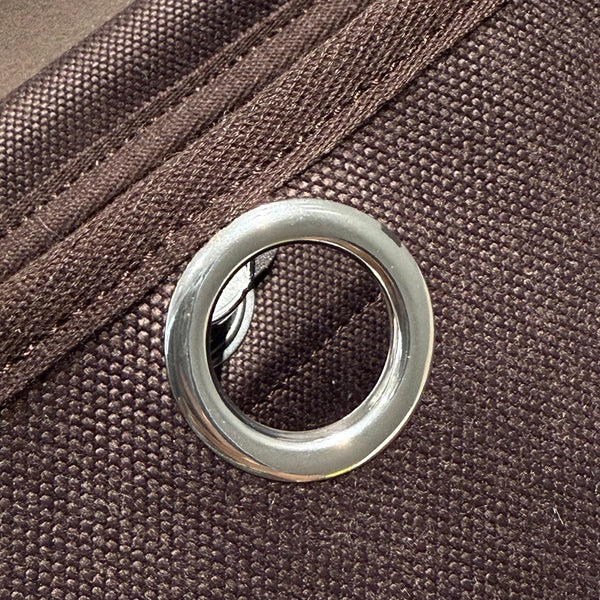 HM Mini Herbag Silver Buckle 20 Dark Brown Canvas and Hunter Cowhide 243305