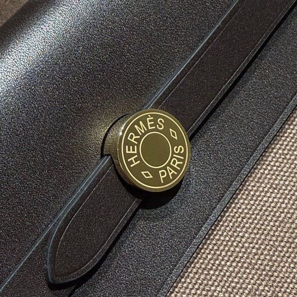 HM Mini Herbag Gold Buckle 20 Coffee Canvas and Hunter Cowhide 243300