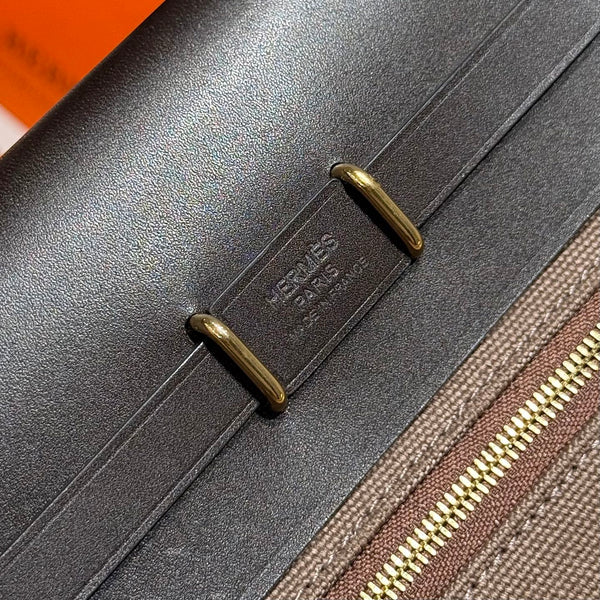 HM Mini Herbag Gold Buckle 20 Coffee Canvas and Hunter Cowhide 243300