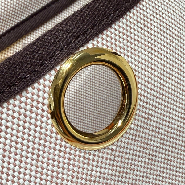 HM Mini Herbag Gold Buckle 20 Beige Canvas and Hunter Cowhide 243236