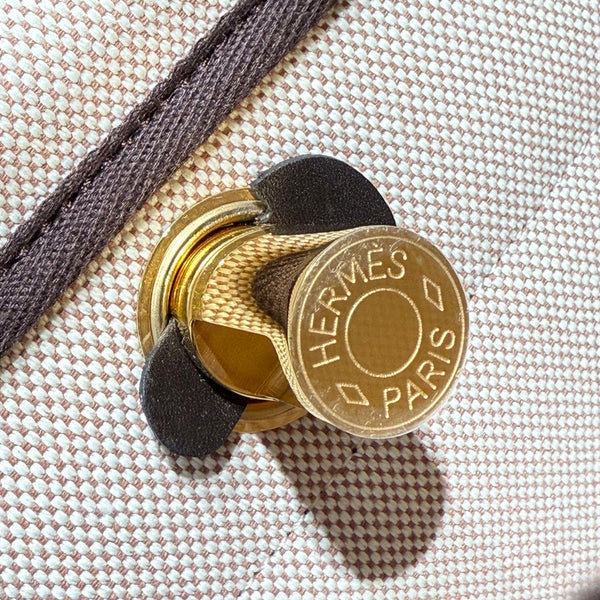 HM Mini Herbag Gold Buckle 20 Beige Canvas and Hunter Cowhide 243236