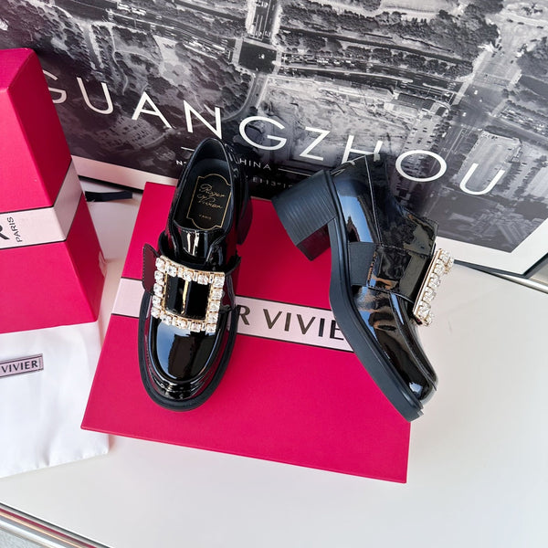 Diamond Loafers Viv Black Cowhide Patent Leather 184411