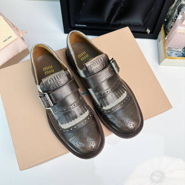Church's X Miu Loafers Brown Black Calfskin