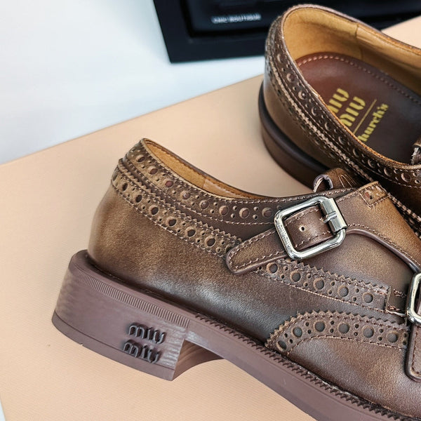 Church's X Miu Loafers Matte Brown Calfskin