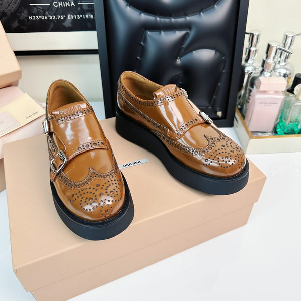 Church's X Miu Loafers Classic Brown Yellow Calfskin