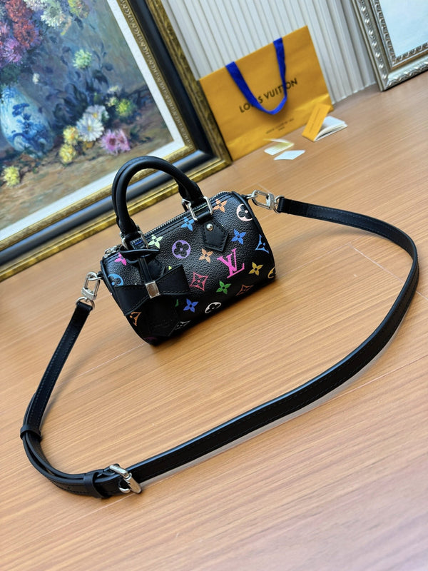 LV Nano Speed 16cm Black Multicolore Monogram Canvas 206013