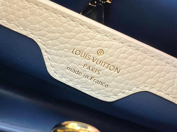 CAPUCINES BB 27CM DARK BLUE TAURILLON LEATHER