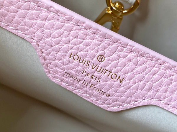 CAPUCINES BB 27CM BEIGE TAURILLON LEATHER