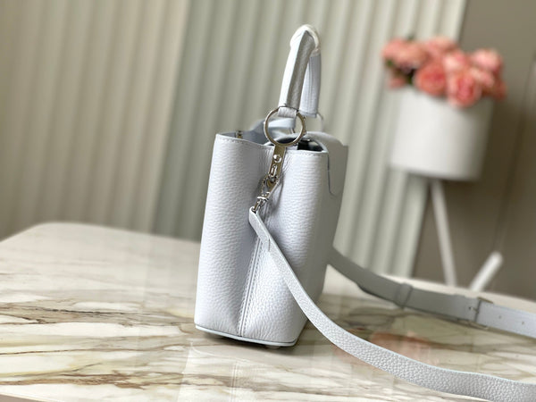 CAPUCINES BB 27 IN CHROME GRAY TAURILLON SILVER HARDWARE