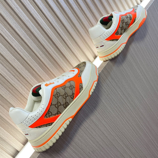 GG Retro Sneakers for Couples White Tiger orange