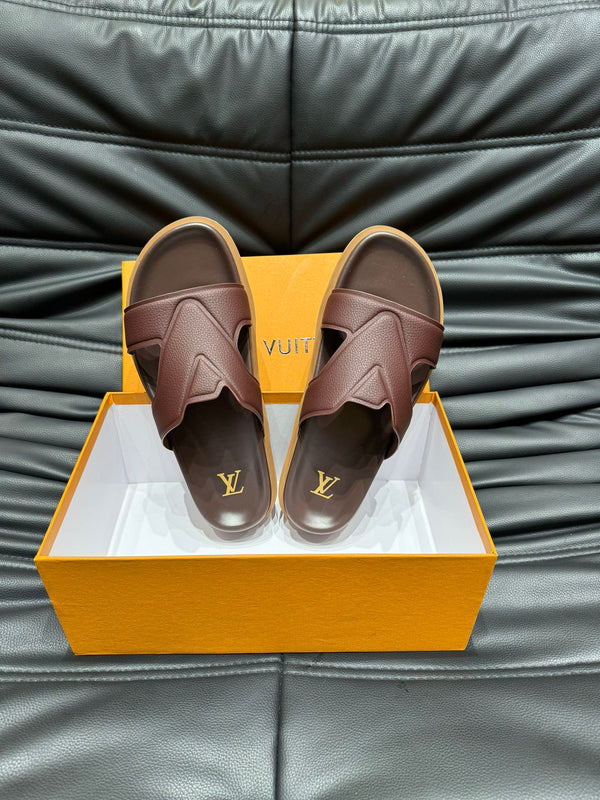 LV OASIS MULE IN CHOCOLATE BROWN CALFSKIN
