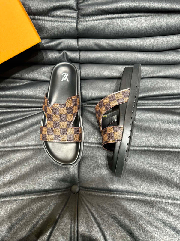 LV OASIS MULE IN PELLE DI VITELLO DAMIER MARRONE CIOCCOLATO