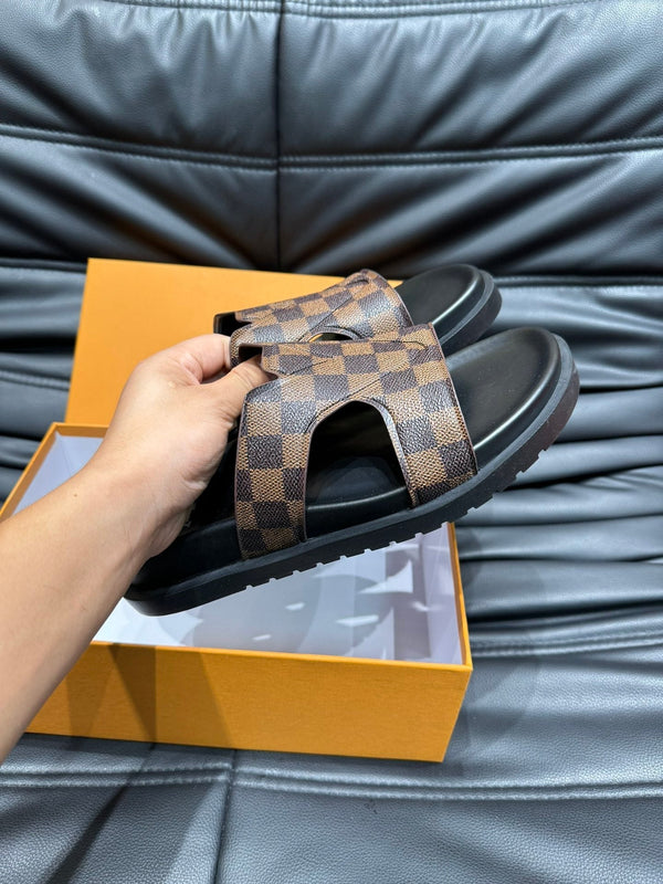 LV OASIS MULE IN PELLE DI VITELLO DAMIER MARRONE CIOCCOLATO