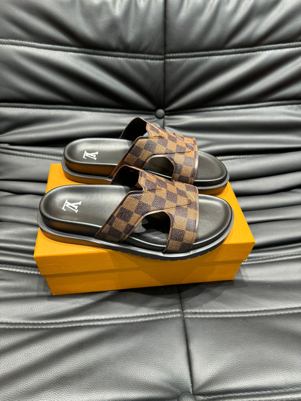 LV OASIS MULE IN PELLE DI VITELLO DAMIER MARRONE CIOCCOLATO