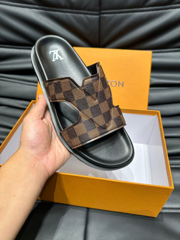 LV OASIS MULE IN PELLE DI VITELLO DAMIER MARRONE CIOCCOLATO