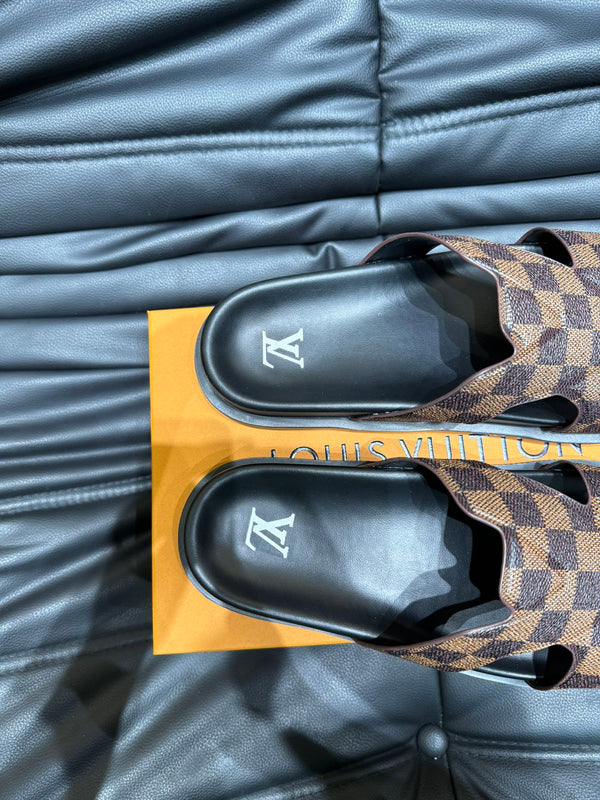 LV OASIS MULE IN PELLE DI VITELLO DAMIER MARRONE CIOCCOLATO