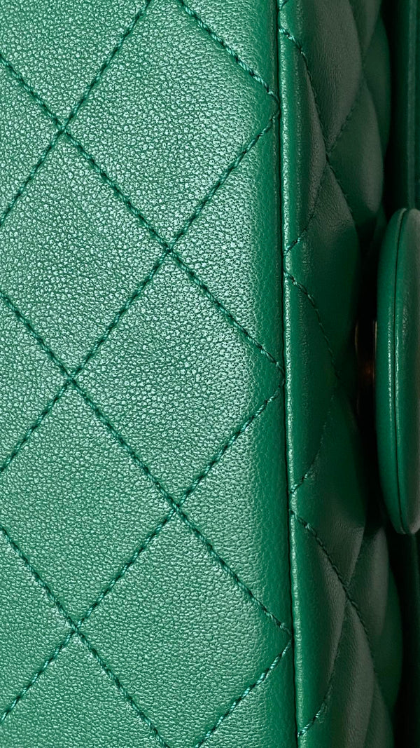 CC 25 classic flap bag 20 mini gold ball mint green calfskin