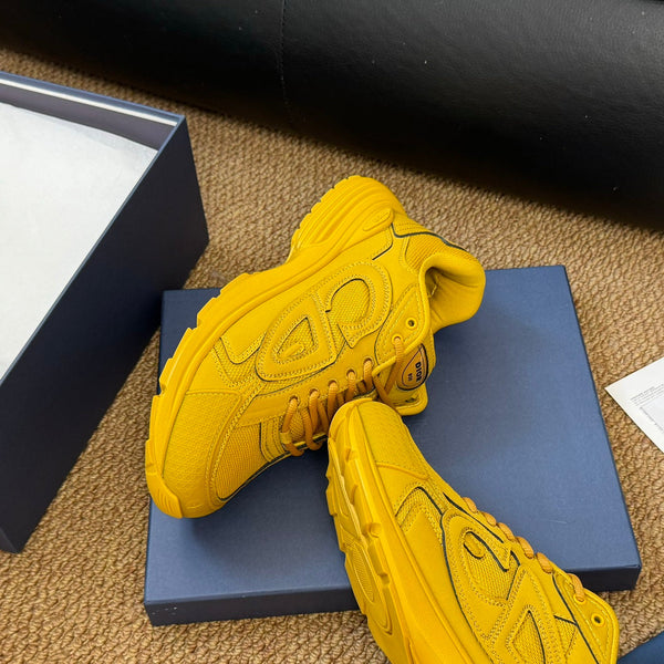 CD And Stone Island B30 Sneaker Yellow Cowhide And Polyester Mesh Fabric