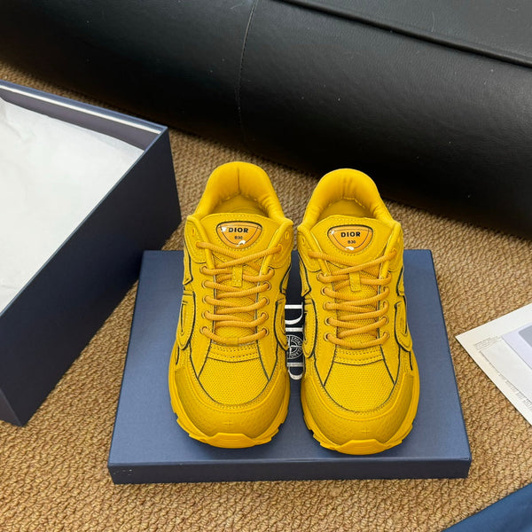 CD And Stone Island B30 Sneaker Yellow Cowhide And Polyester Mesh Fabric