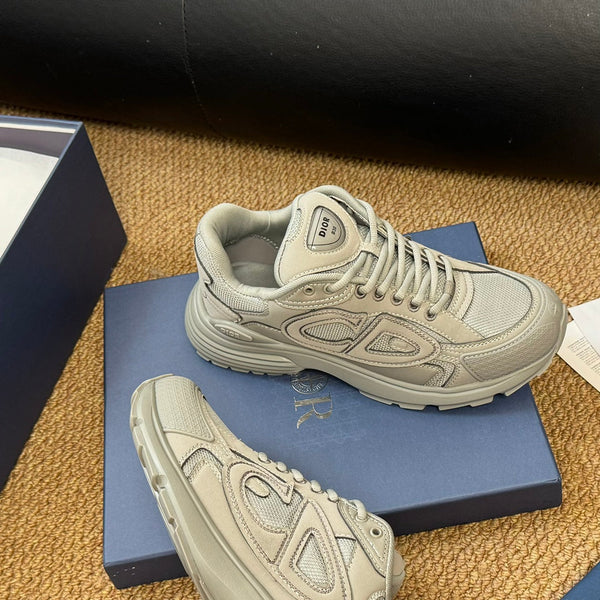 CD And Stone Island B30 Sneaker Light Beige Cowhide And Polyester Mesh Fabric