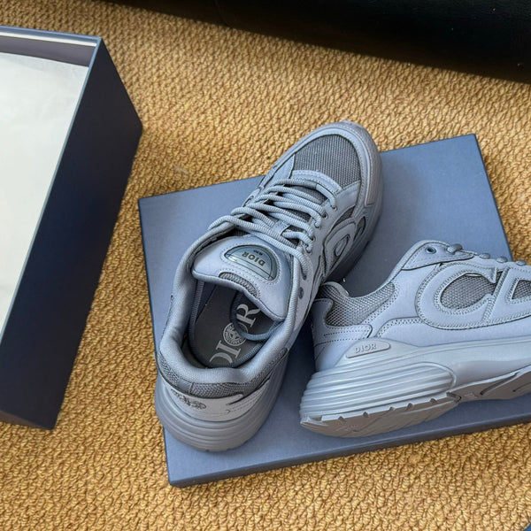 CD And Stone Island B30 Sneaker Blue Grey Cowhide And Polyester Mesh Fabric