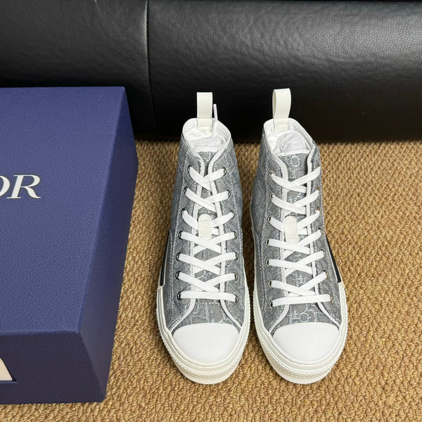 CD B23 High-Top Sneaker Grey Oblique Jacquard Fabric