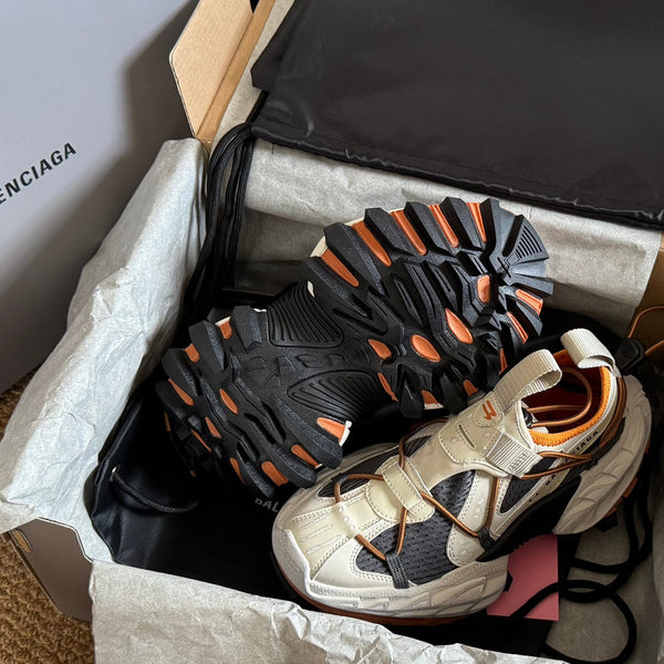 SNEAKER HIKE IN RETE BEIGE E ARANCIONE, POLIURETANO E POLIESTERE