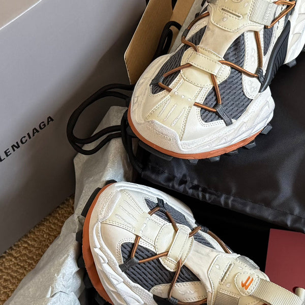 SNEAKER HIKE IN RETE BEIGE E ARANCIONE, POLIURETANO E POLIESTERE