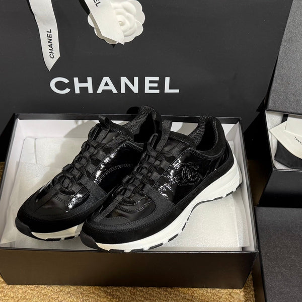 CC 25A Trainers Black Laminated Calfskin And Suede Calfskin 352121