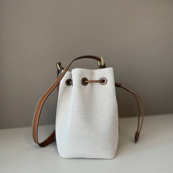 MiuMiu bucket bag 22.5cm white brown denim