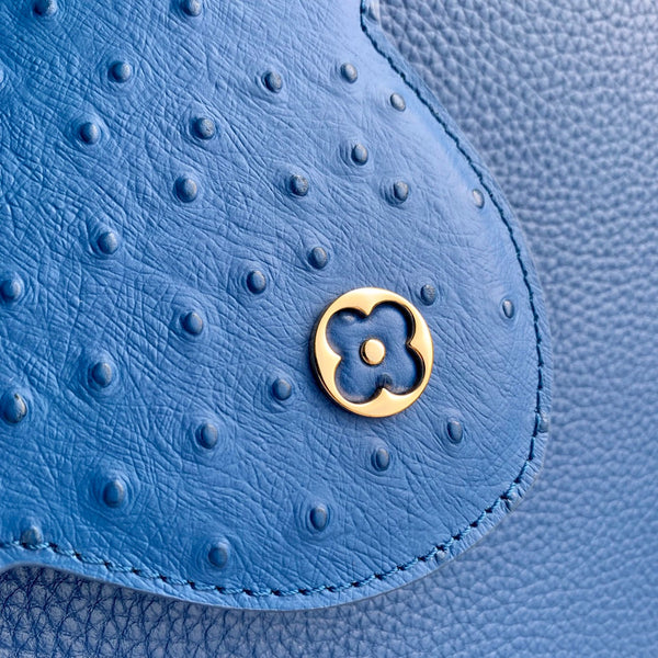 CAPUCINES MINI 21 COBALT BLUE TAURILLON GOLD HARDWARE