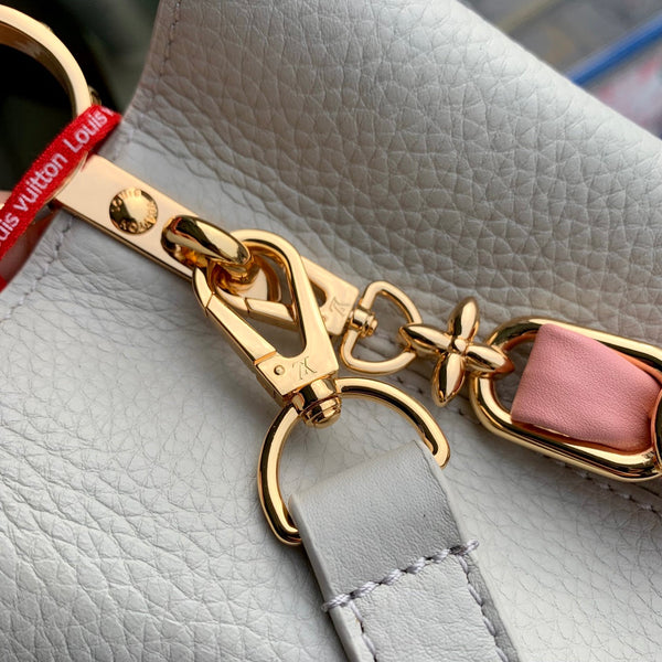 capucines mm 31.5 rock grey taurillon leather gold hardware