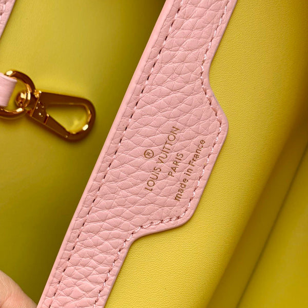 capucines mm 31.5 pink taurillon leather mop gold hardware