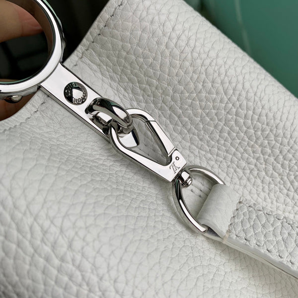 CAPUCINES MINI 21 WHITE TAURILLON SILVER HARDWARE