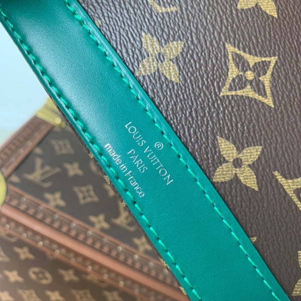 alma nano 18 monogram canvas pelle di vitello verde scuro