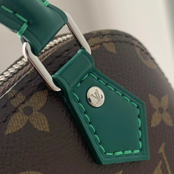 alma nano 18 monogram canvas pelle di vitello verde scuro