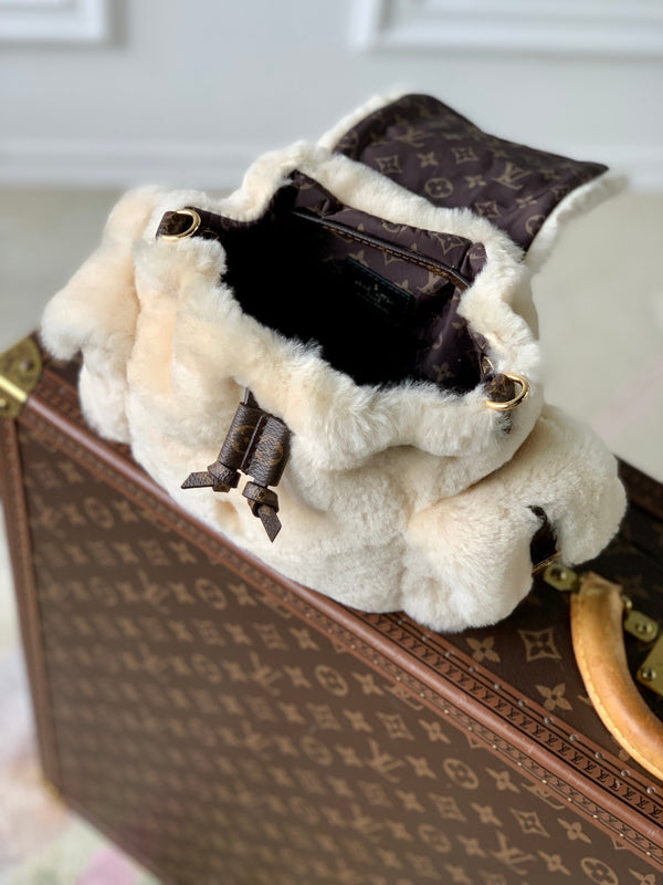 Lv Nano Teddy 25 Monogram Wool Marrone